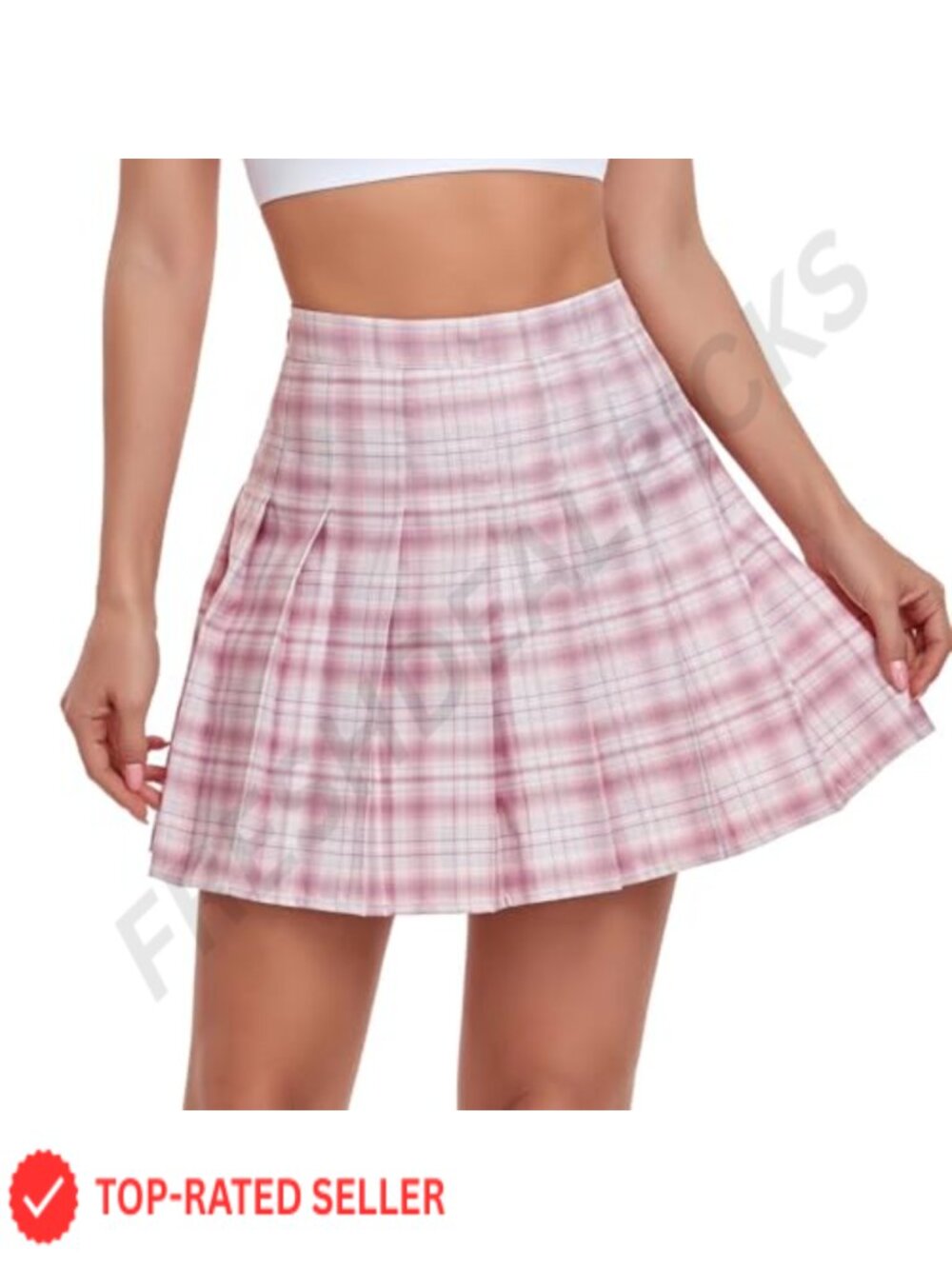 Pleated Tennis Skort High Waisted Skirt with Shorts
